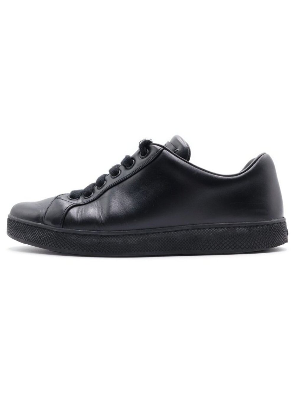 Prada Lace Up Shot Tongue Logo Sneakers Black